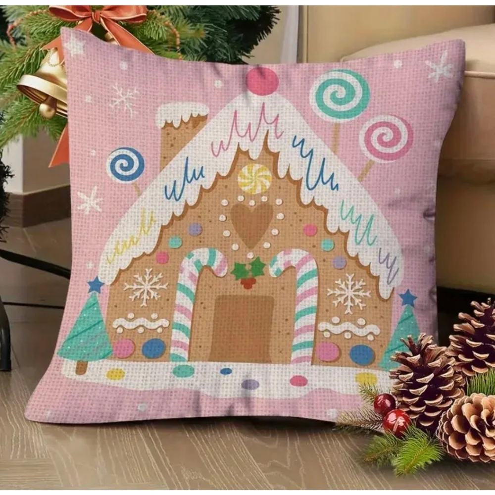 Accent Pillows One Size Pink Green Christmas Theme 20 inch